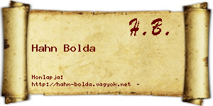 Hahn Bolda névjegykártya
